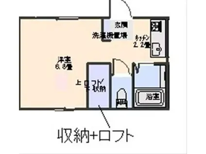 ウェブルーム ベータ(ワンルーム/1階)の間取り写真