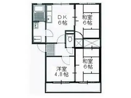 サンハイム鈴木 A(3DK/1階)の間取り写真