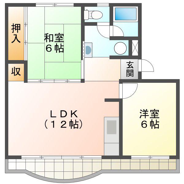 和田ハイツ(2LDK/1階)の間取り写真