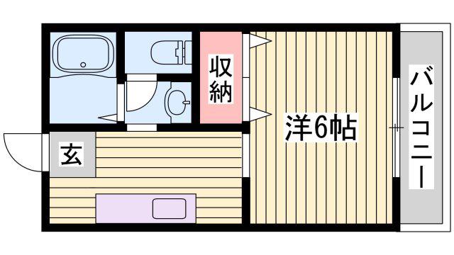 リヴェール北代(ワンルーム/1階)の間取り写真