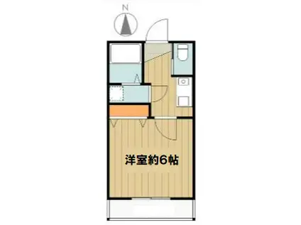 ティンクハイム(1K/2階)の間取り写真