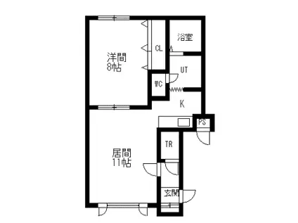 アピアA棟(1LDK/2階)の間取り写真
