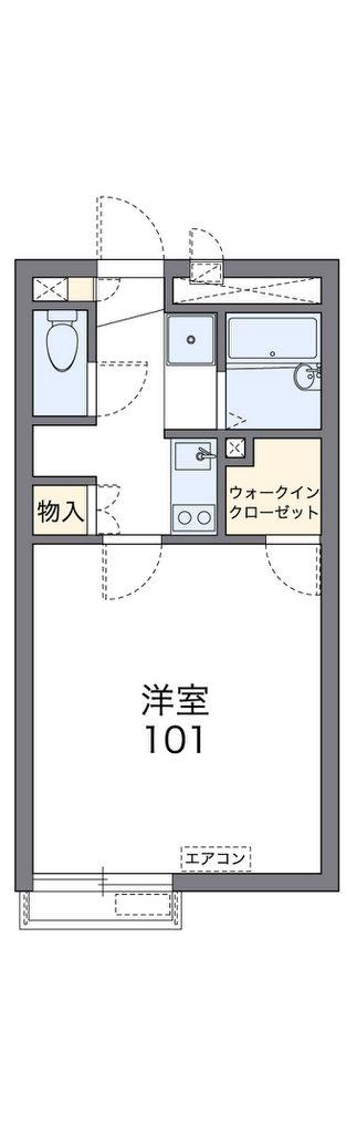 レオネクストフラッツリリー(1K/1階)の間取り写真