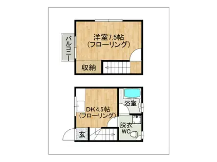 MAH春日中央B(1DK/1階)の間取り写真