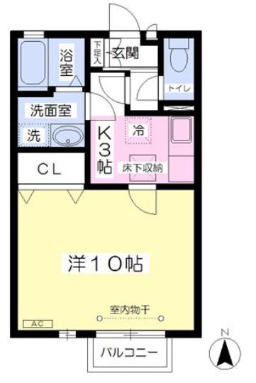 KENT PALACE(1K/1階)の間取り写真
