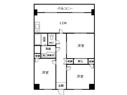 ヒルサイドコートII(3LDK/3階)の間取り写真