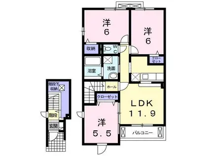 プリマヴェーラA(3LDK/2階)の間取り写真
