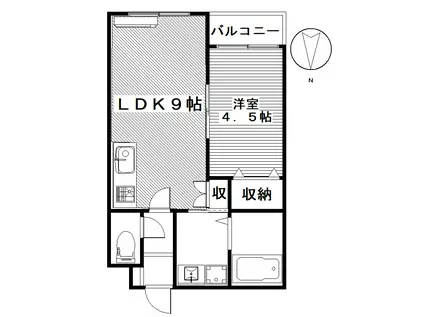 スプリングフィールズ(1LDK/1階)の間取り写真