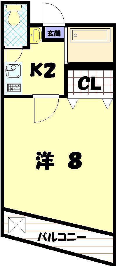 サンパール光町(1K/2階)の間取り写真