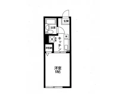 シティハイムマリオンミキ(1K/2階)の間取り写真