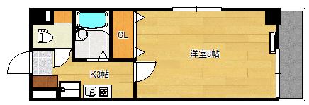 庚午坂本ビル(1K/3階)の間取り写真