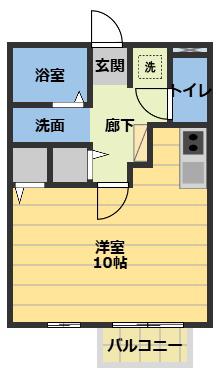 ラ・メールTAKASAGO B(1K/2階)の間取り写真