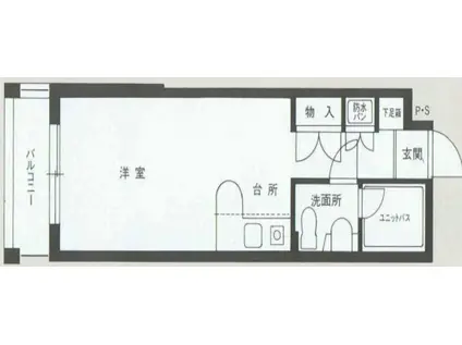 ヒルトップ六本松(ワンルーム/1階)の間取り写真