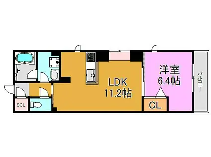 メゾンパルクス(1LDK/1階)の間取り写真