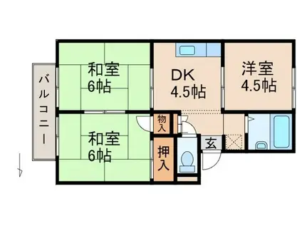 TAKEHOUSE(3DK/2階)の間取り写真