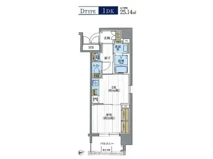 アービングNEO岸里(1DK/3階)の間取り写真