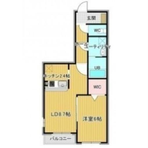 フレンシア松陰(1LDK/4階)の間取り写真