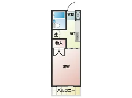 エクセルあさどり(ワンルーム/2階)の間取り写真