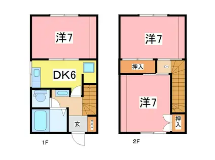 PF-II(3DK/1階)の間取り写真