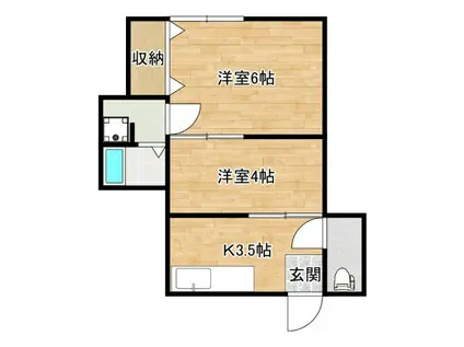 AWESOME TANNA(2K/2階)の間取り写真