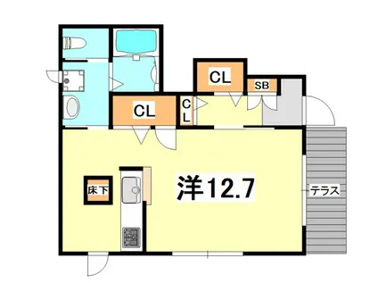 ラーク・コーポ(ワンルーム/1階)の間取り写真