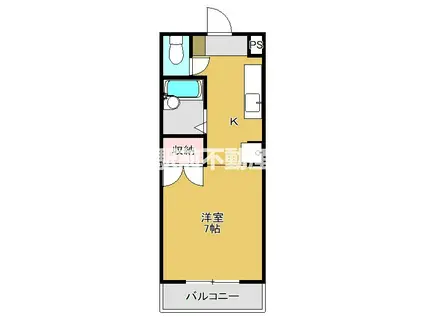 パシフィック佐賀VI(1K/1階)の間取り写真