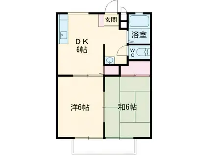 福正ハイツE(2DK/2階)の間取り写真