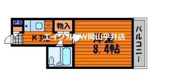アザレア七日市(1K/3階)の間取り写真