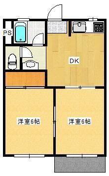 フォーブル村松I(2DK/2階)の間取り写真