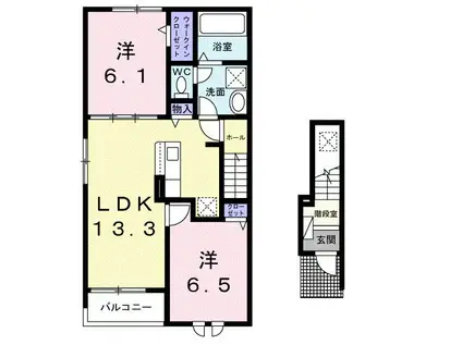クレール丹波篠山 I(2LDK/2階)の間取り写真