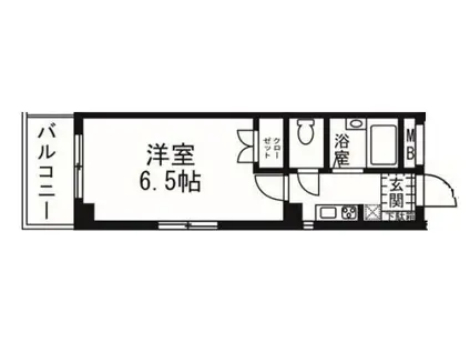 王子パークルームII(1DK/4階)の間取り写真