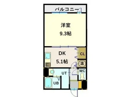 CLUSTERラティア(1DK/1階)の間取り写真