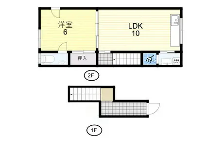 アットホーム北津守(1LDK/2階)の間取り写真