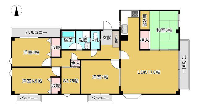 カンフォートやすむろ(4SLDK/2階)の間取り写真