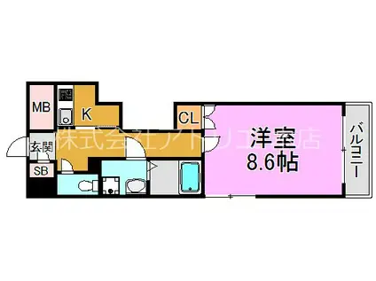 エアリーアベニュー(1K/6階)の間取り写真