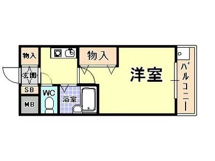 ローテローゼ本山(1K/2階)の間取り写真