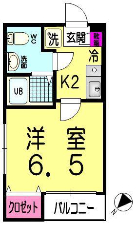 ピアコートTM中村橋(1K/3階)の間取り写真
