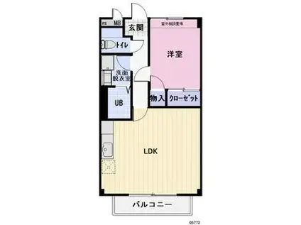 ハイツ功城(1LDK/1階)の間取り写真
