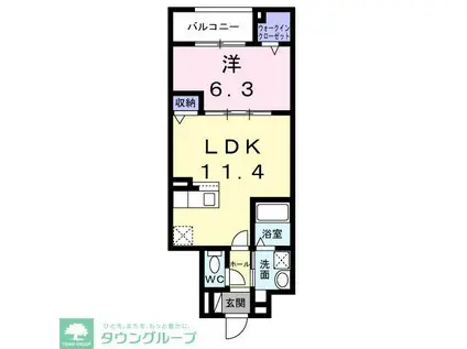 京王線 千歳烏山駅 徒歩4分 3階建 築1年(1LDK/3階)の間取り写真