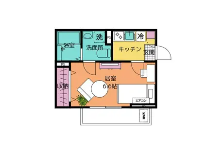 CRESCENTE(1K/1階)の間取り写真