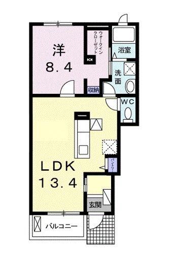 カーサ ガトー I(1LDK/1階)の間取り写真