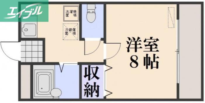 ファンテイル青江(1K/2階)の間取り写真