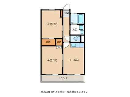 白山ハイツ(2DK/3階)の間取り写真