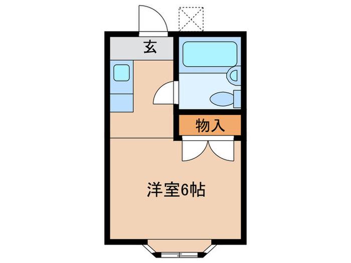 アンズハウス(ワンルーム/2階)の間取り写真