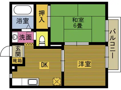 フレグランスラリ(2DK/2階)の間取り写真