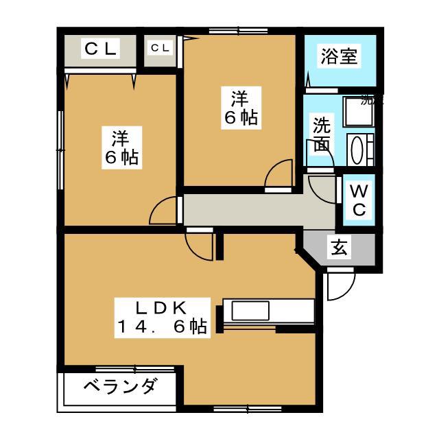 パークメゾンさくら(2LDK/2階)の間取り写真