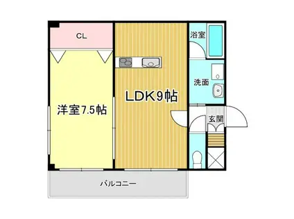 リシェール正保(1LDK/2階)の間取り写真