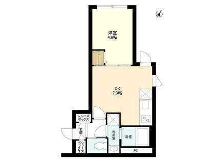 ウェルスクエアイズム木場(1DK/3階)の間取り写真