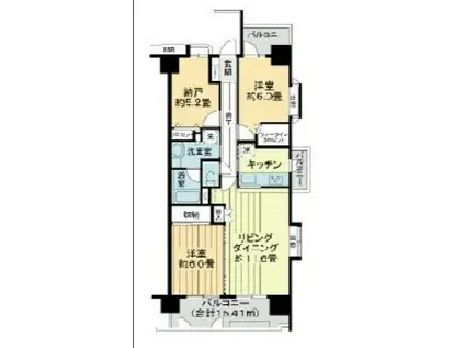 ユアコート川越(2SLDK/5階)の間取り写真