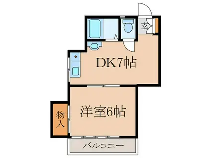 シャトーミナトB(1DK/1階)の間取り写真